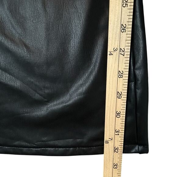 ee:some Faux Leather Pants Womens Size L Black 70's Flare Edgy Sexy Moto NWT - Picture 7 of 10